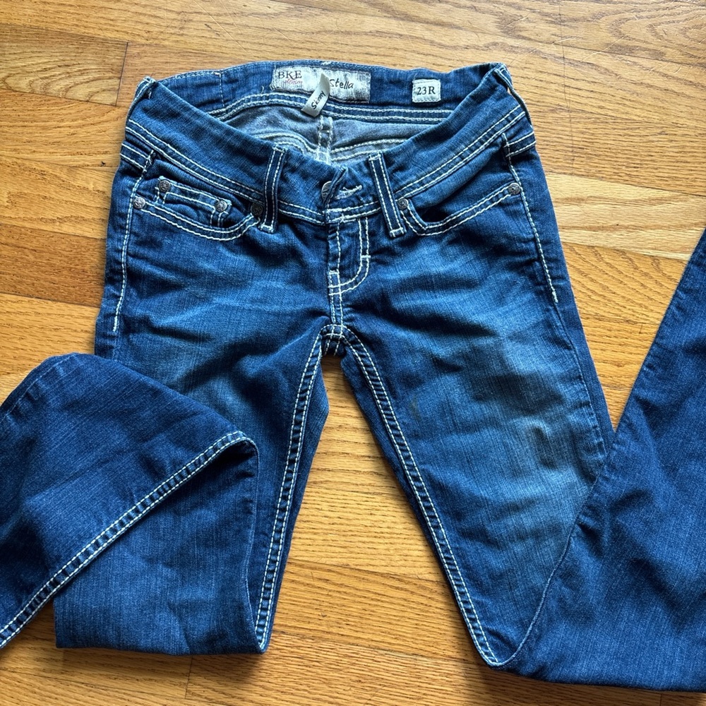 BKE Women's Dark Blue Skinny Jeans